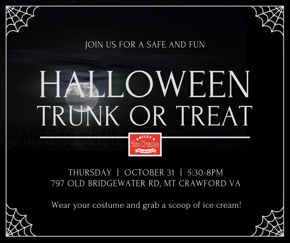 THREE MORE  DAYS and we will see you in our parking lot for the 2nd Annual Trunk-or-Treat! 🍭🍬🍫