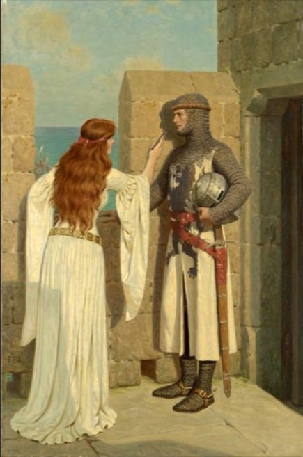 Feira Medieval Carioca - [ Tornando-se um cavaleiro ] Ordenação de um  Cavaleiro, por Edmund Blair Leighton, (1901) - Jovem sendo elevado à  dignidade de cavaleiro Na idade de sete ou oito