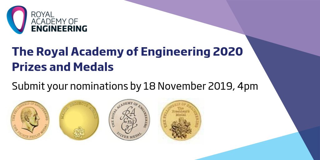 RAEngNews's tweet photo. Submit your #RAEngAward nominations now for the:
🥇President's Medal
🥈Silver Medal
🥉Prince Philip Medal
🎖️Major Project Award
We want to celebrate and showcase the diversity of talent supporting UK engineering. Got someone in mind? Let us know: https://t.co/JCmTqmsQFZ https://t.co/zXI4tEQhES