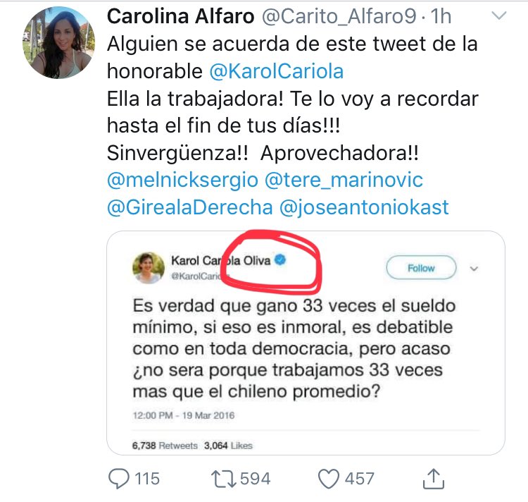 Comenzó con todo la campaña negra de la derecha. Están desesperados. La cuenta @Carito_Alfaro9 difunde un tuit falso buscando crear desprestigio y división. La verdad es fácil de comprobar: Yo no tengo mi cuenta verificada como aparece en el tuit manipulado. ¡Por favor denunciar!