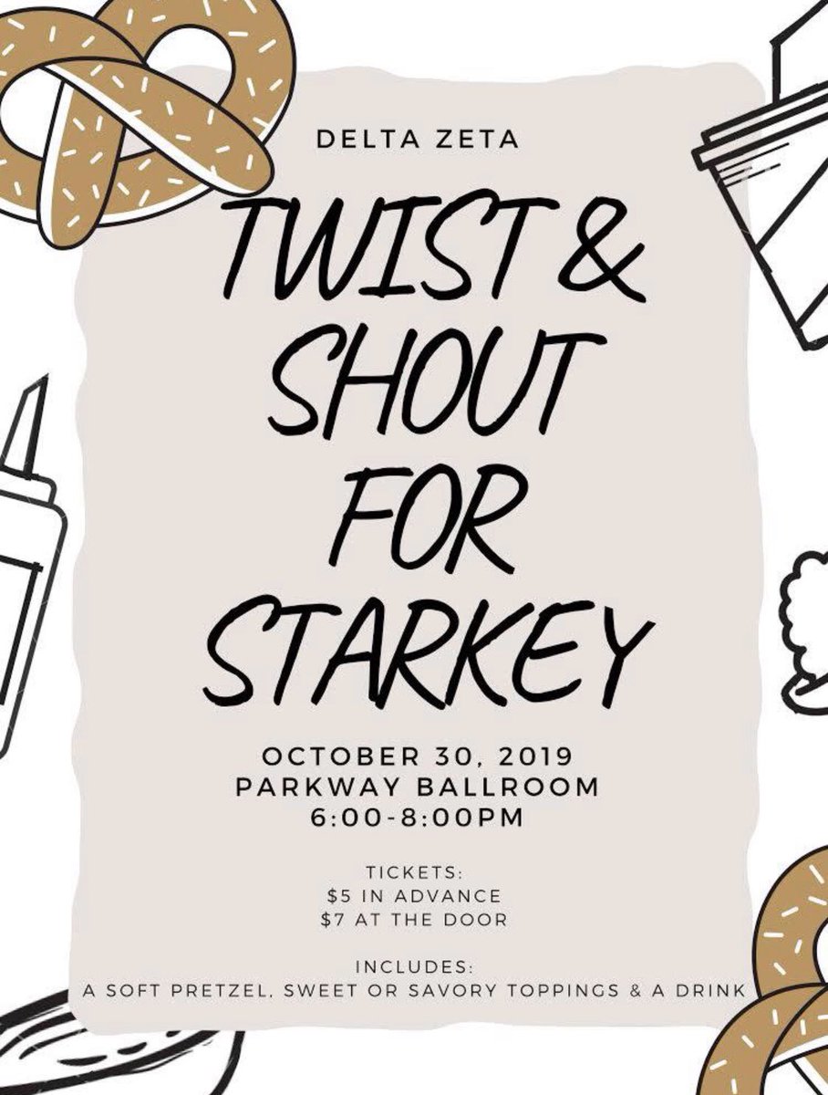 Just a few more days until our Twist &amp; Shout For Starkey event! Contact a DZ sister if you’re interested in going!!💕