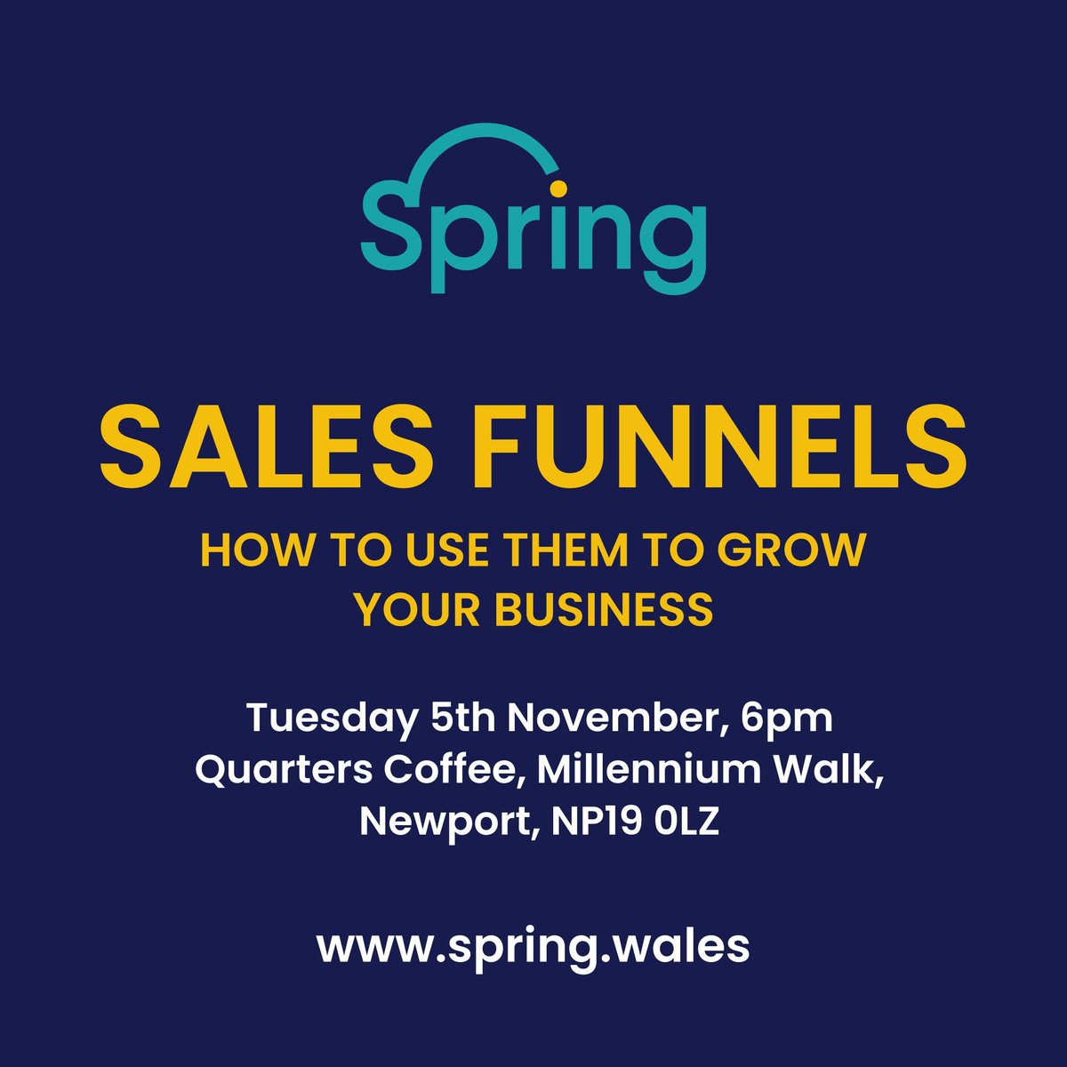 SpringWales's tweet image. #porthour Ladies, we&apos;re back! Join us and the lovely @KatieColellaVA next Tuesday (the 5th of November) for insights into how to grow your business with funnels (oh, and great food and great company 😄). buff.ly/2MRTjQ5 #networking #newport #womeninbusiness