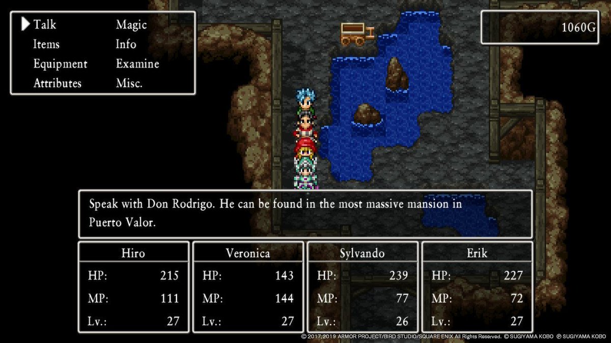 If there's one thing that drives me bananas in modern retro-style games, it's when mixed pixel resolutions are used across different graphical and UI elements. Like these chunky pixel character sprites and backgrounds mixed with a clean, hi-res menu/dialogue font in DQ11S.