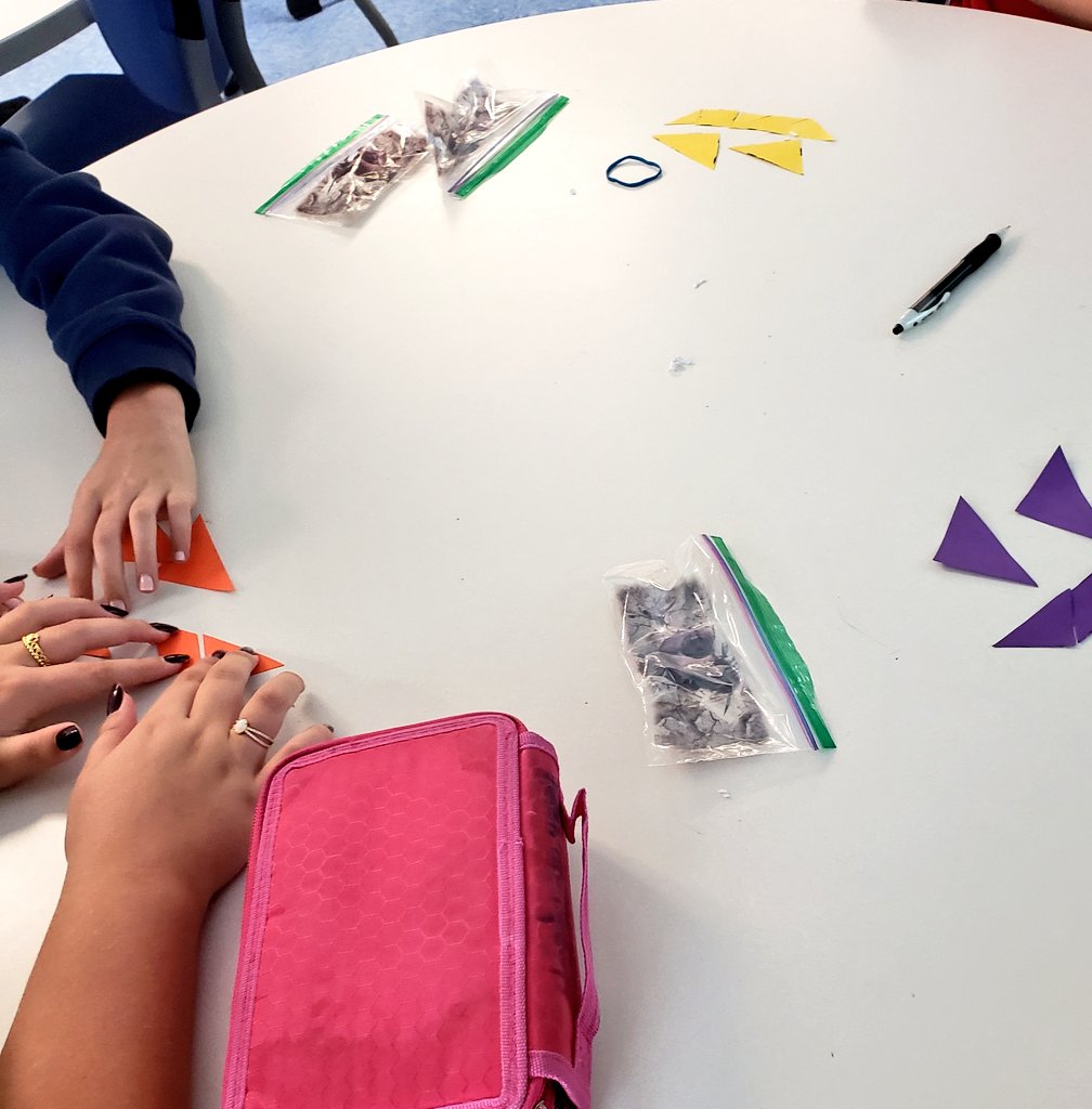 Geometry Ss today practiced enhancing their spatial intelligence and knowledge of polygons with tangram puzzles #gslearning #StorybookandSTEAMHalloween sneak peek!