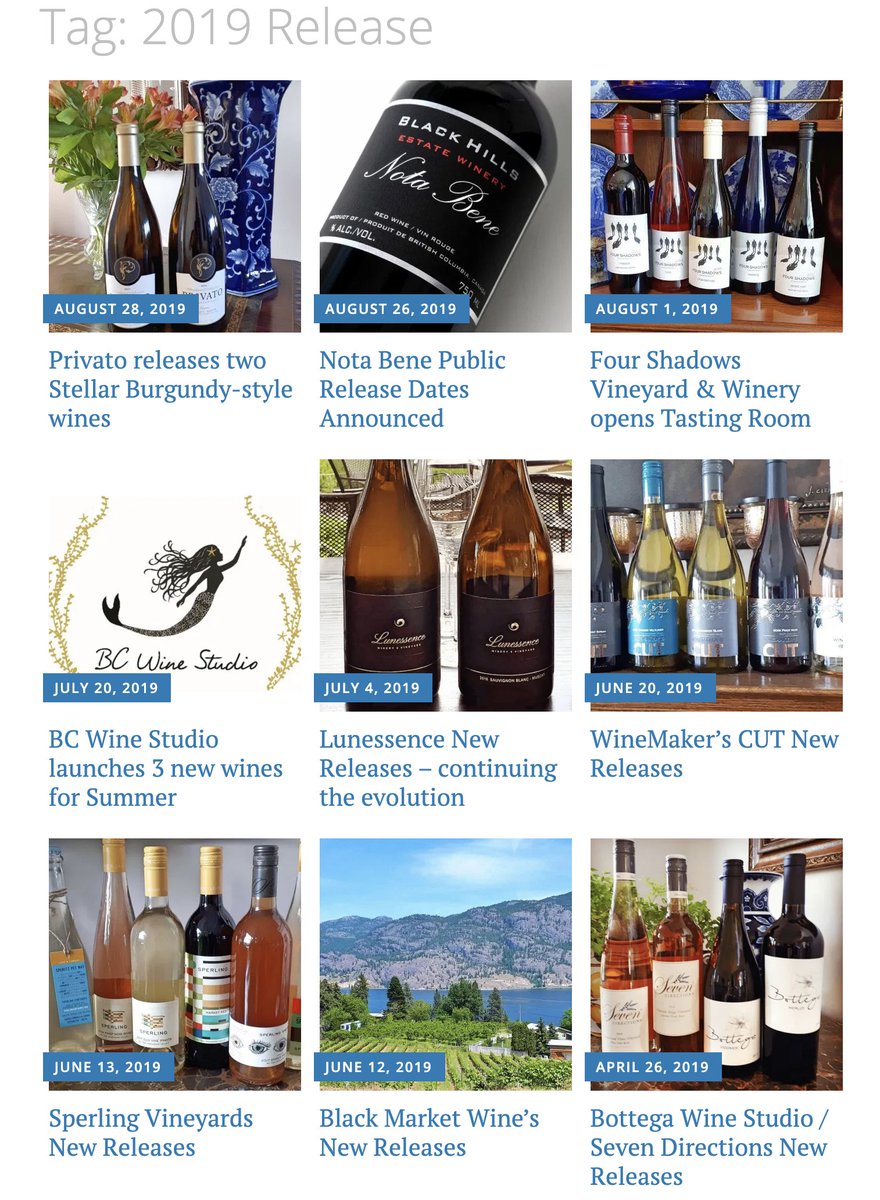 BCWineTrends's tweet photo. Never too late to check out the 2019 #BCwine Releases.
https://t.co/JU1udTHNwy #bcwinetrends
@SperlingVyds @bcwinestudio @LunessenceWine
@Privatowine @CastoroWinery
@GrizzliWinery
@BlackHillsWine
@winemakers_cut
@StudioWine
#fourshadows https://t.co/FraLiGjjPb