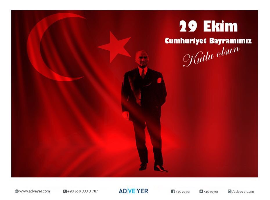 AdveYer's tweet photo. 29 Ekim Cumhuriyet Bayramımız Kutlu Olsun! 
Başta Cumhuriyetimizin mimarı Gazi Mustafa Kemal Atatürk olmak üzere tüm Şehitlerimizi ve Gazilerimizi Rahmetle anıyoruz.
#29Ekim #Cumhuriyetimiz96Yaşında #CumhuriyetBayramıKutluOlsun #CumhuriyetBayram https://t.co/PdBTBfEcGD