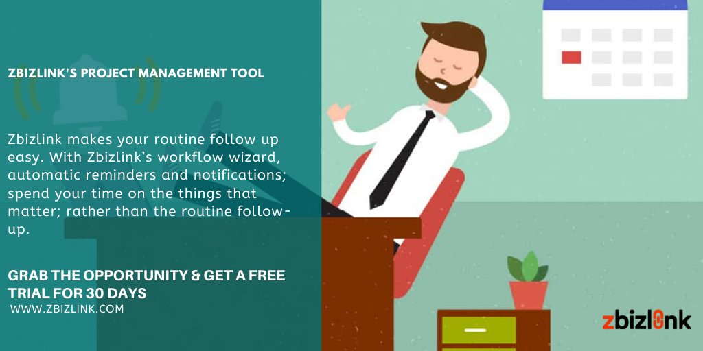 zbizlink's tweet photo. https://t.co/AYQ5eYWc62 - Zbizlink makes your routine follow up easy. With Zbizlink’s workflow wizard, automatic reminders and notifications; spend your time on the things that matter; rather than the routine follow-up. #followup #reminders #automaticreminders https://t.co/B6VeS3yS3J