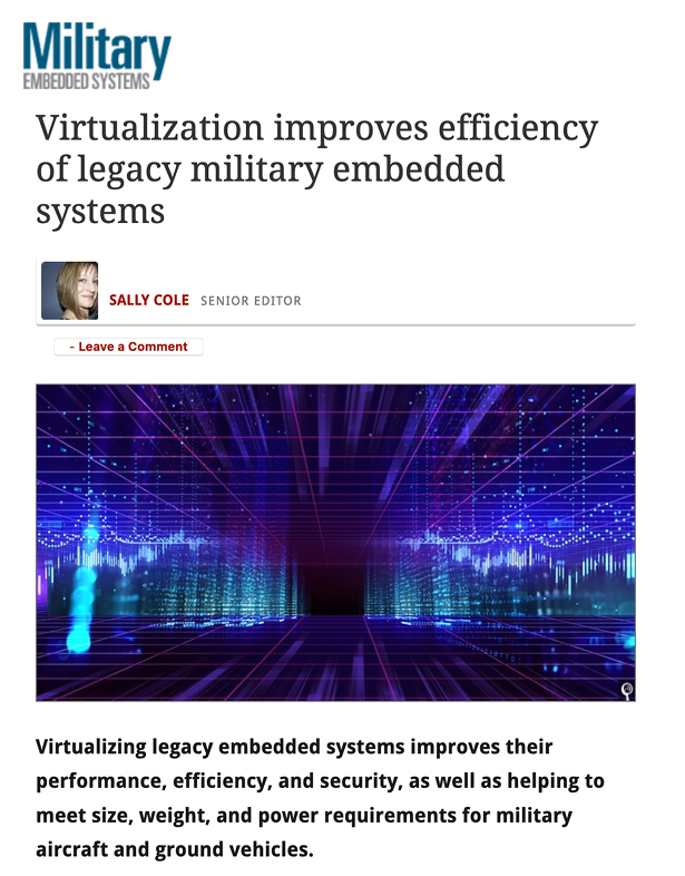 gms4sbc's tweet photo. Virtualization improves efficiency of legacy military embedded systems. From @military_cots. @DeptofDefense #virtualization #embeddedsystems #military  https://t.co/LAsM0mMkPv https://t.co/ggwRSIp1ie