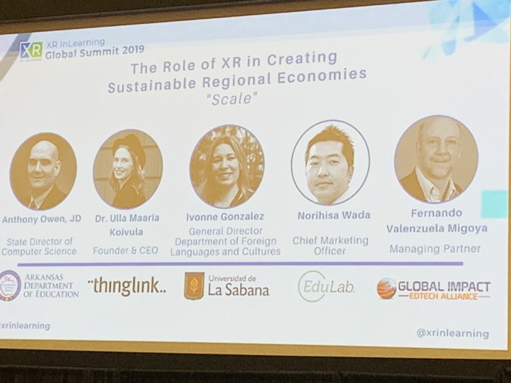 tintikane's tweet image. Great international panel here at #XRinlearning! Finland, Japan, Columbia, Mexico and the US!