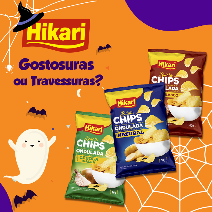 Hikari_Brasil's tweet photo. Gostosuras ou Travessuras?
🎃👻
.
.
.
.
.
GOSTOSURAS!

Halloween não pode faltar gostosuras para deixar a festa mais saborosa! Aposte nas Batatas Onduladas Hikari para animar e garantir muuuuuito sabor!
🎃👻🧟‍♀️🧛‍♀️🧛‍♂️

#Hikari #AquiTemSabor #Halloween #batatasonduladas #diadasbruxas https://t.co/P5rtS4ZEjh