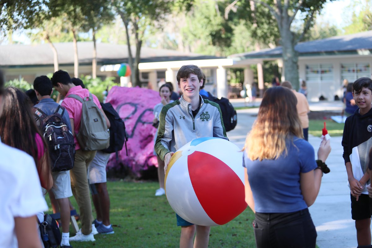 TrinityPrepFL's tweet photo. Monday Funday! Our wonderful TPO put on a #SaintStop today, and the 8th graders kept the fun going with their own carnival, featuring games in science in an attempt to explain Newton's Laws of Motion. https://t.co/M2CHKr4kq3
