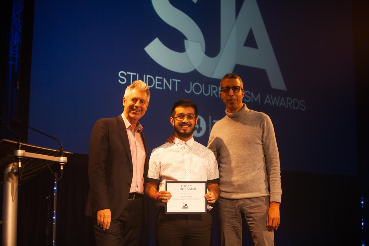BBCr4today's tweet photo. Student Journalist of the Year

Hamzah Abbas: University of York 🏅

Runner Up: Ellie Kemp, University of Salford https://t.co/pzwprgCB41