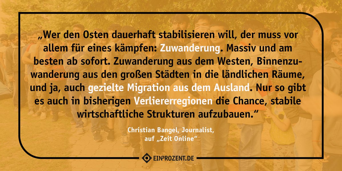 Der Journalist Christian #Bangel fordert in einem Beitrag für @zeitonline massive #Zuwanderung „ab sofort“ für den Osten. Der Grund: der Wahlerfolg der #AfD. #Schlechter_Verlierer

Infos zu dem Fall gibts bei @DieTagesstimme: tagesstimme.com/2019/10/28/weg…

#ltwth19 #Thüringen #ltwth