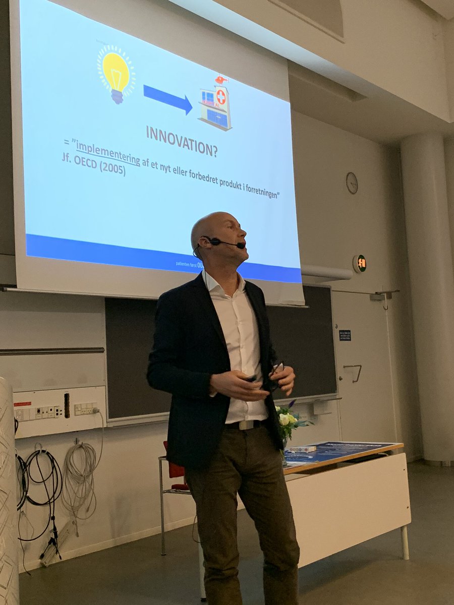 <a href="/OUHhospital/">OUH Odense Svendborg</a> @SUND_SDU First professor of Health Innovation in Denmark, Kristian Kidholm now announced, here giving his first presentation at the yearly day of innovation at OUH. Congratulations to Kristian and #CIMT, OUH. <a href="/rsyddanmark/">Region Syddanmark</a> <a href="/regionerne/">Danske Regioner</a>