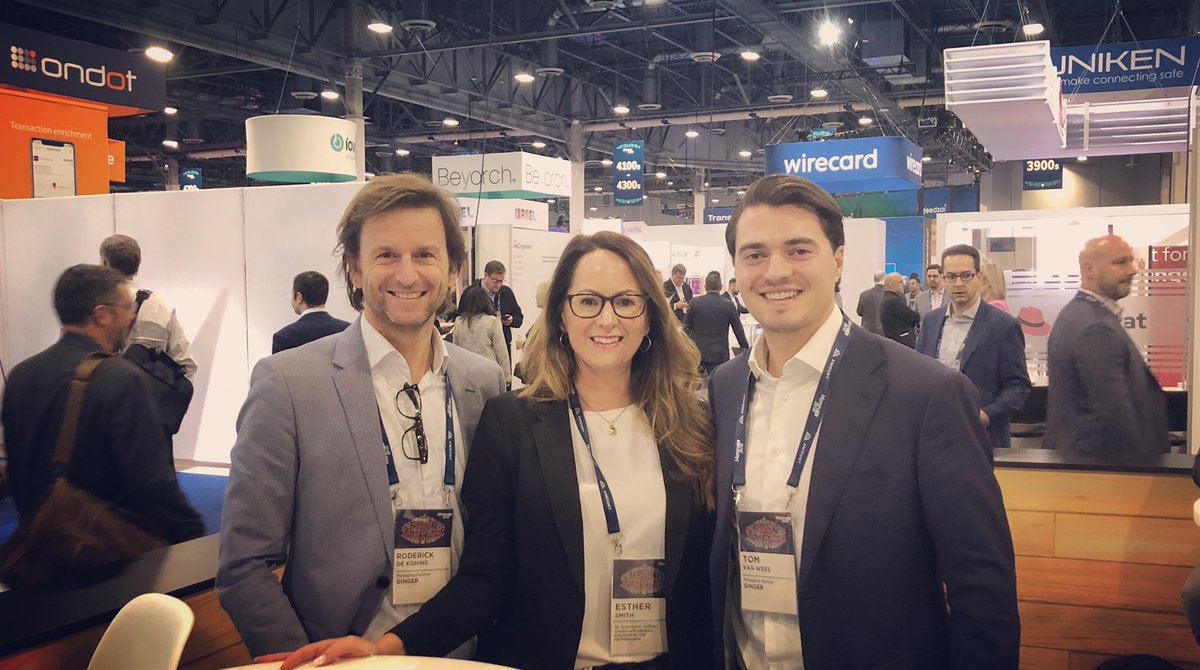 Great meeting with Dutch #FinTech company <a href="/gingerpayments/">Ginger</a> at <a href="/money2020/">Money20/20</a> Their platform-based services help banks and other companies increase efficiency and reduce costs - also in the #USA! 🇳🇱💶🇺🇸