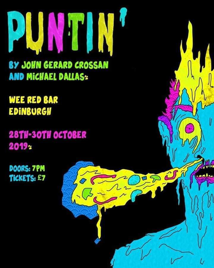 _LiquidPicnic's tweet image. If you're around Edinburgh tomorrow or Wednesday get yourself down to The Wee Red Bar to see Puntin' by John Gerard Crossan &amp;amp; Michael Dallas. With great performances from John, Michael and Sean, It's a side-splittingly funny journey into the world of Puntin'.