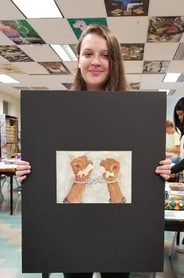 KCHStrojans's tweet photo. KCHS Student's Artwork selected....
Alanis Bowman's artwork, 'Restraint, was selected for the 2019 Fall First Lady's Gallery.  First Lady, Yumi Hogans, hosts a bi-annual juried exhibition at the Maryland House of Delegates.  The work is exhibited in the... https://t.co/uI19CBAL54 https://t.co/x5GqQEa8se