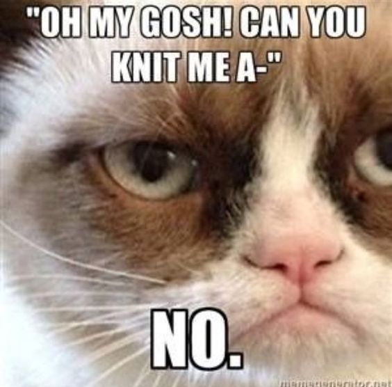 KnittingHelp's tweet image. It&apos;s Monday and I need a little Grumpy Cat humor.