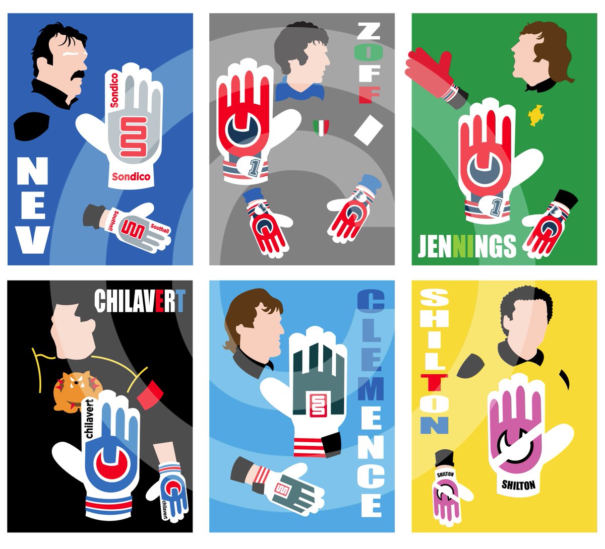 Really enjoying playing with this new idea.
I know logos will need altering - just ideas for now.
What do you think?
#goalkeepers #gloves #legends <a href="/JoseLChilavert_/">José Luis FelixChilavert Gonzalez</a> 
Visit theartofgoalkeeping.com for all our goalkeeper heroes.