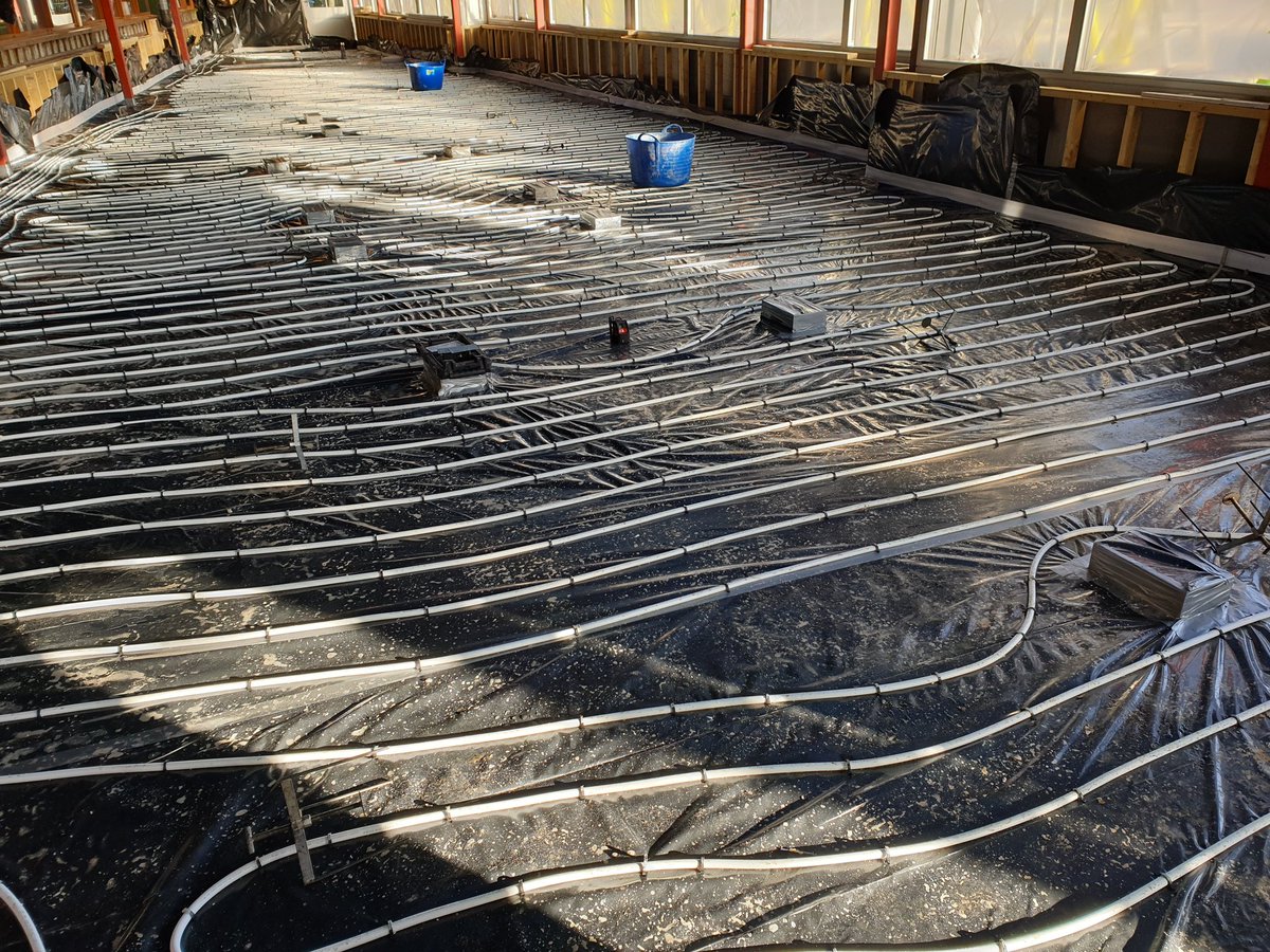 Our pour for today - in Windsor at the Queens stables.  11m3 of gypsol in the function room.