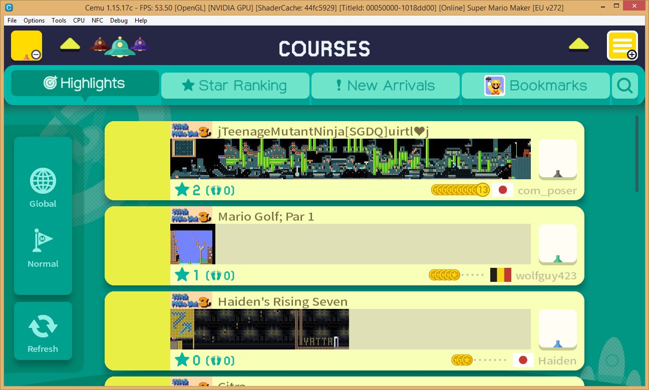 super mario maker online cemu