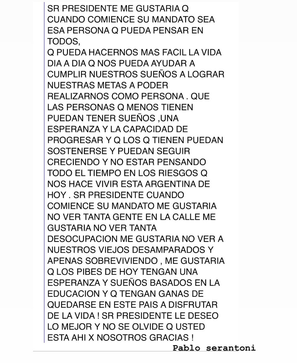 PABLOSERANTONI's tweet photo. CARTA A QUIEN CORRESPONDA !!! https://t.co/xAur2tYHDH