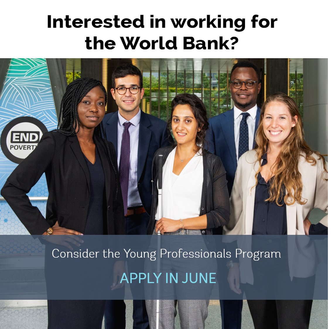 MYaaOppong's tweet photo. @MobilityINTL The @WorldBank's Young Professionals Program seeks applicants from various backgrounds &amp; strongly encourages persons w/ disabilities to apply. If you have work experience in international development &amp; an advanced degree, apply in June! https://t.co/5MpwDoB8ZL #GlobalCareers C2 https://t.co/96haUlXXvd