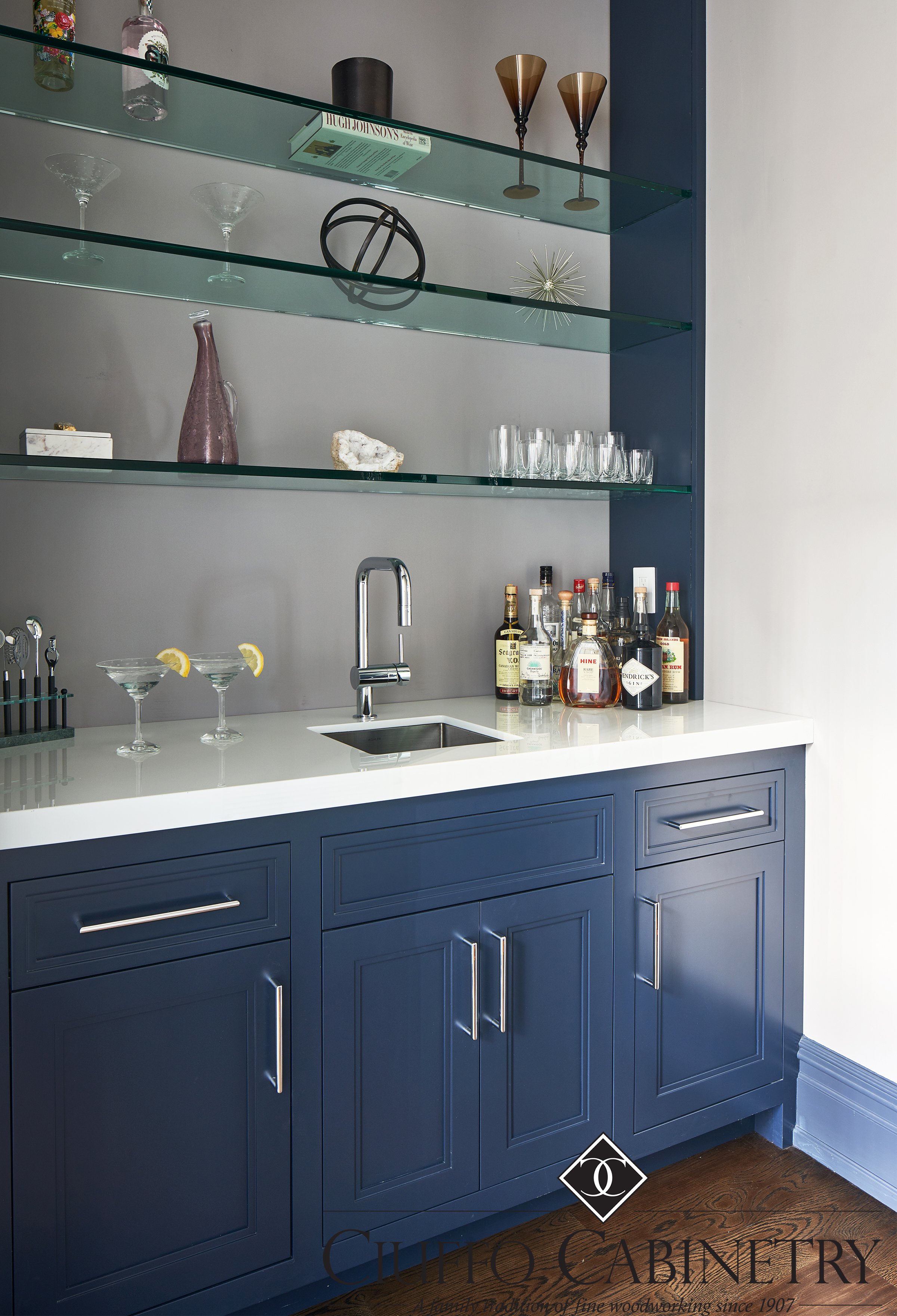 Navy sale wet bar