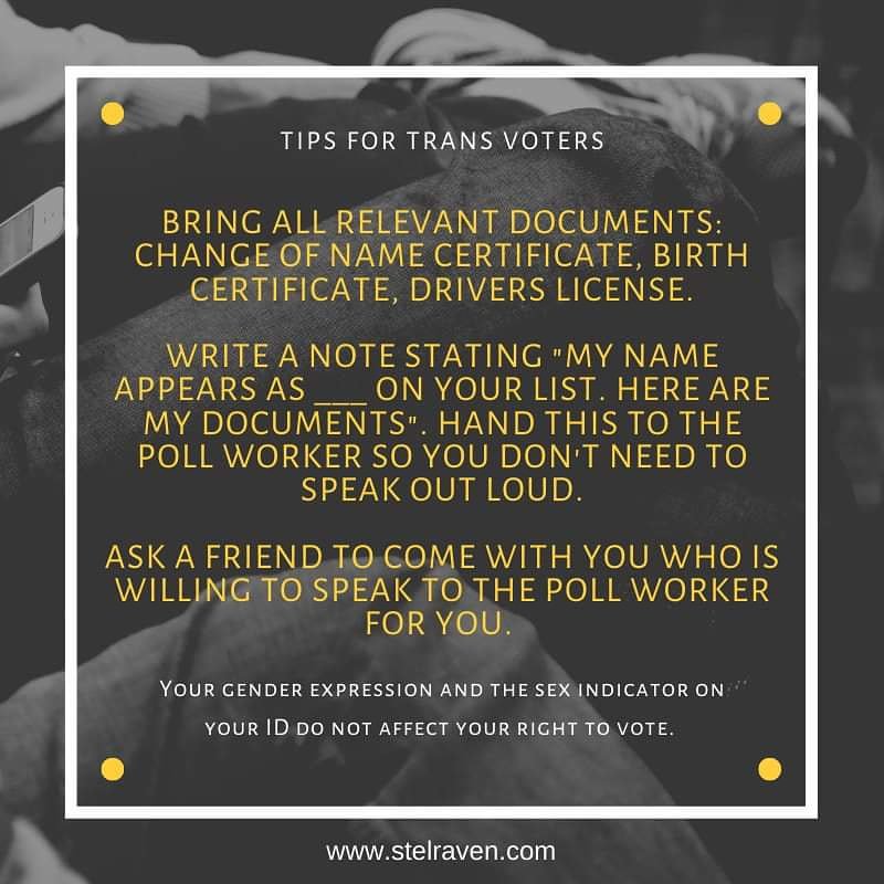 SimcoePride's tweet image. Today is the Canadian federal election! Here are some helpful tips for Trans folks who are navigating the polling place.

Polls are open 9:30 AM - 9:30 PM. For more information visit elections.ca. #ProudVote