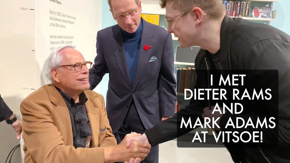 I met Dieter Rams and Mark Adams at <a href="/Vitsoe/">Vitsœ</a> ! I got some great words of encouragement from Dieter, so I’m sharing it with you! Honestly a dream come true. Thank you <a href="/PrecipiceDesign/">Precipice Design</a> for sending me ☺️  youtu.be/kGcw8QQgBcc via <a href="/YouTube/">YouTube</a>