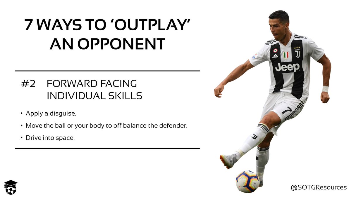 SOTGResources's tweet image. 7 Ways to &apos;Outplay&apos; an opponent:
2. Forward facing individual skills

@MyFootballCoach @AdamStapleton8 @coachdanwright @DanSlaughter12  @Cristiano 

#Individual #1v1 #Forwardfacing #Skills #7Ways #Outplay #Studentofthegame  #CR7 #Portugal #Juventus