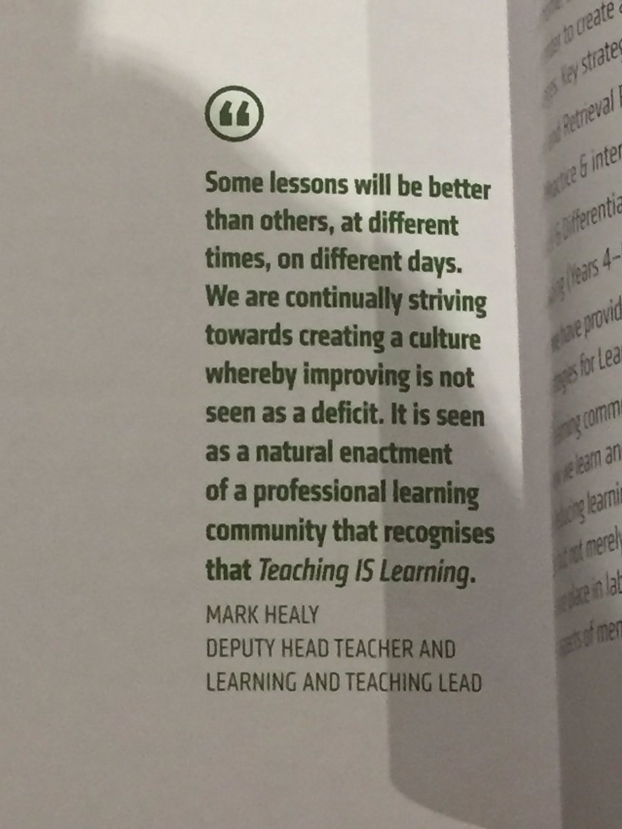 teacherhead's tweet photo. This is a fabulous quote from @cijane02 about his fabulous school. Proud to include his entry in #Fieldbook https://t.co/hCssZBivfn