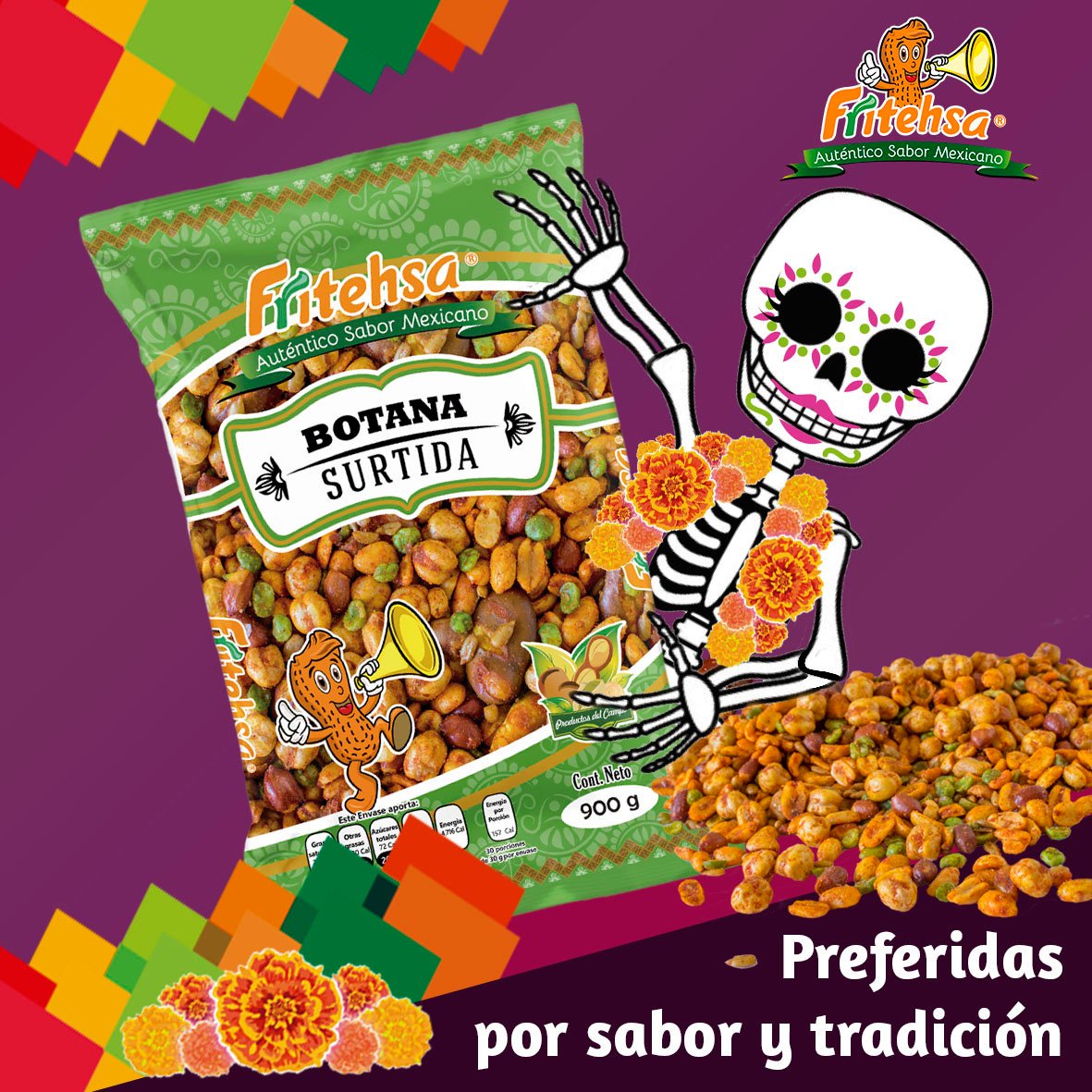 FritehsaTh's tweet photo. Sorprende tu en tu ofrenda con lo mejor en botanas con nuestra botana surtida #Fritehsa #BotanasMexicanas https://t.co/N4DfpsiB6h