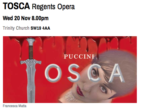 WimbledonWIMF's tweet photo. "There are more thrills and spills in a terrific, tiny-budget ‘Tosca’ from Regents Opera... Nicholas Heath’s lusty production shows that the greater the risk, the greater the rewards." - Bloomberg News
Tosca Regents Opera live at #WIMF: https://t.co/Yd32fFBkD1 https://t.co/Yrm9zxgYNp