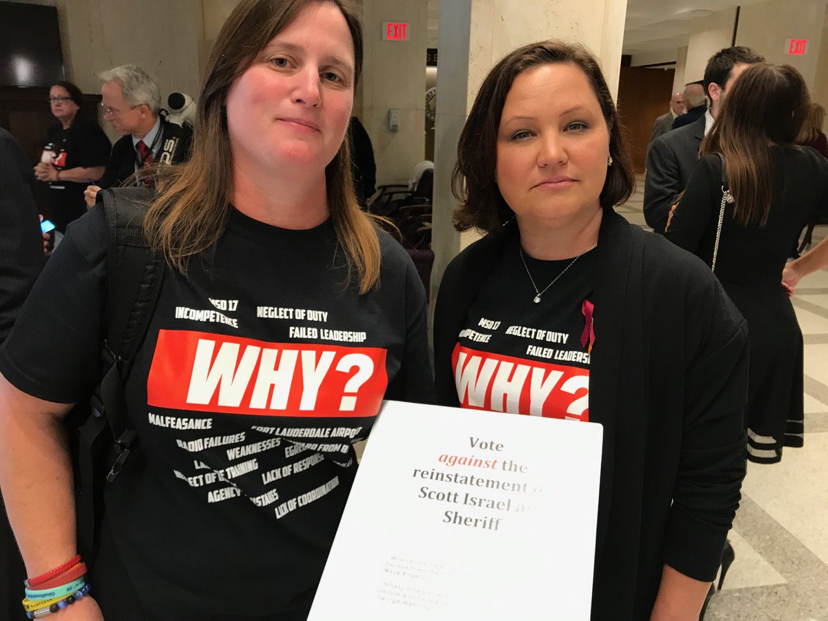 browardpolitics's tweet photo. Heather Chapman of Parkland and Angela Weber of Coral Springs, are in the state Capitol.
They're delivering a binder with 400 letters from Broward residents telling @FLSenate not to reinstate suspended Sheriff @ScottJIsrael.
Both are parents of Stoneman Douglas High students. https://t.co/vLjbFyAkJE