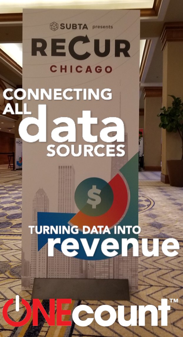 ONEcount's tweet image. As the leading #CustomerDataPlatform #CDP serving recurring-revenue brands we're excited to be at #Recur2019 hosted by @_SUBTA_  in #Chicago this week! Learn how @ONEcount helps acquire + retain subscribers  #Recur #SUBTA #marketing #digital #data