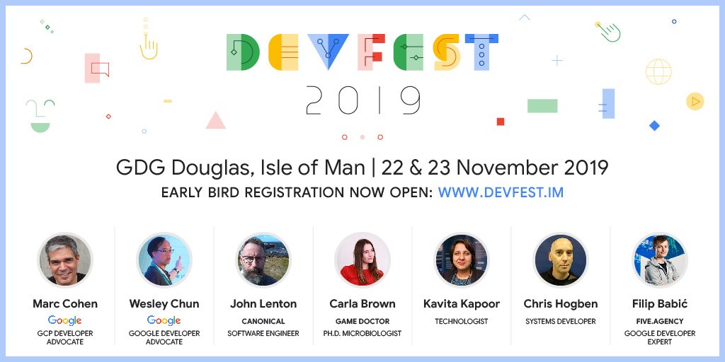 The #IsleofMan will welcome its very first #Google #GDG #DevFest in November 2019 and it'll be hosted right here at the Hubb!

Find out more and get your tickets at devfest.im