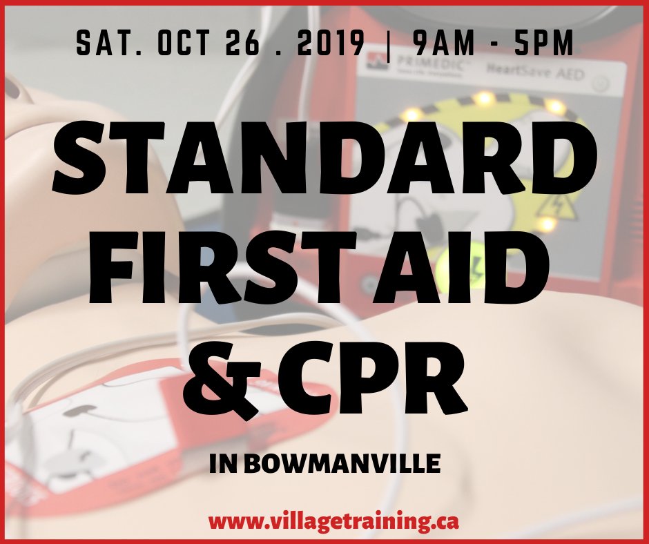 We still have spaces available in our upcoming Standard First Aid & CPR-C course this Saturday, October 25th in Bowmanville! Sign up now!

#firstaid #cpr #firstaidtraining #cprtraining #savealife #knowledgesaveslives #standardfirstaid