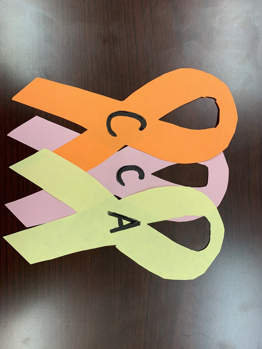 LamarcoDECA's tweet photo. We are kicking off our annual childhood cancer awareness week with a scavenger hunt, find 1 of the 4 ribbons hidden around the school and take a picture with it . Post it on your twitter account and make sure to @LamarcoDECA . Bring the ribbon to Mrs. Randle’s room to get a prize https://t.co/KW7wvpEG5f