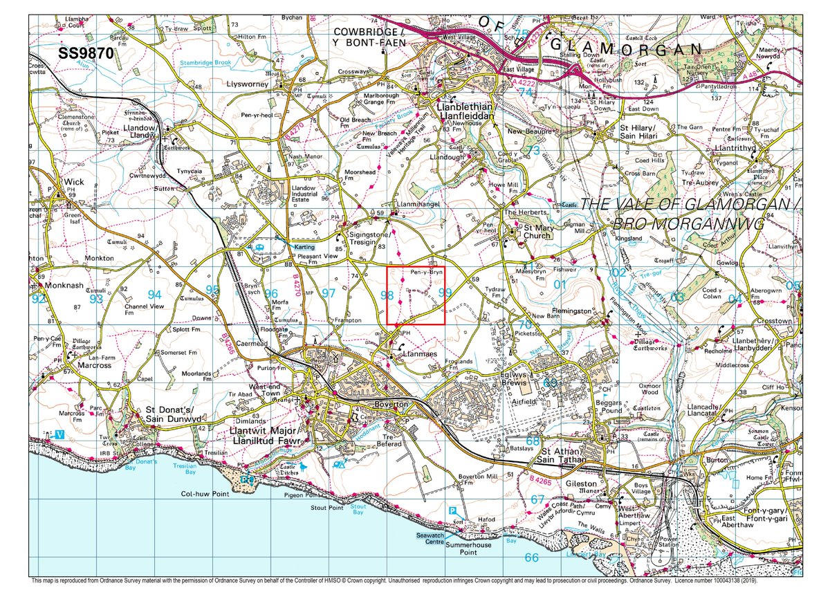 SEWBReC's tweet photo. The Oct/Nov #SquareOfTheMonth for Glamorgan is SS9870 near Llantwit Major in #ValeOfGlamorgan : https://t.co/XAsLBiQxAq https://t.co/nL88FfrTfQ