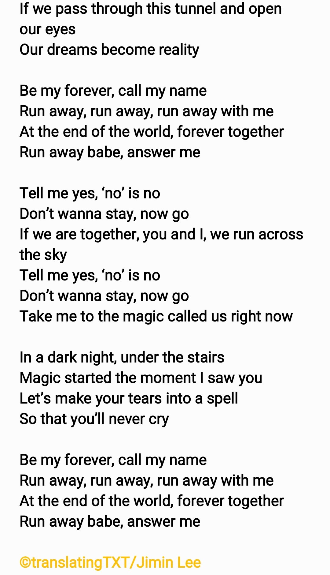 Opening Sequence TXT Lyrics English Translation (2/2) in 2023