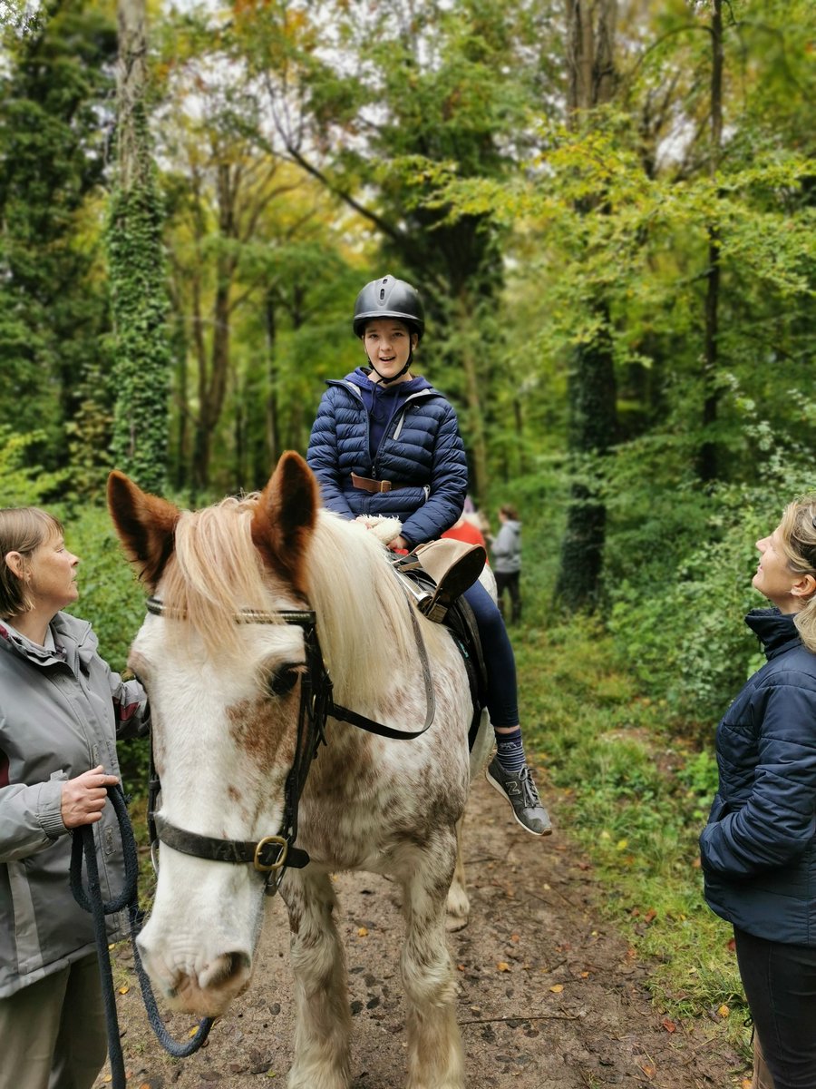 Meet francesca. Shes one of our Saturday riders. Spangles adores Francesca.
We help all ages and disabilities. Look how happy she is walking in the woods.
#walkinginthewoods #woodland #horses #disability #disabledriders #wilton #wiltonrda