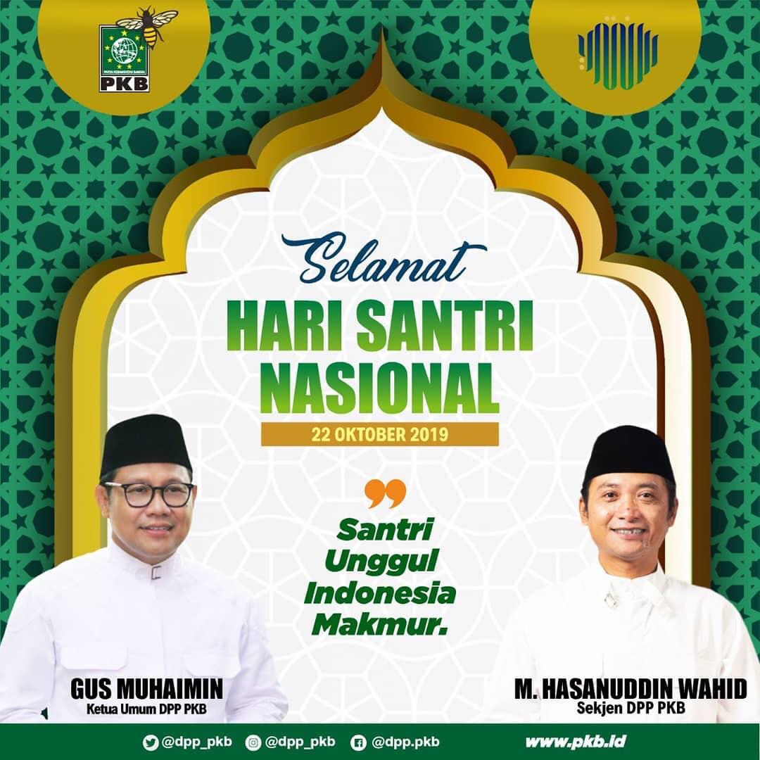 Ketum &amp; Sekjend <a href="/DPP_PKB/">DPP PKB</a> mengucapkan : Selamat #HariSantri2019