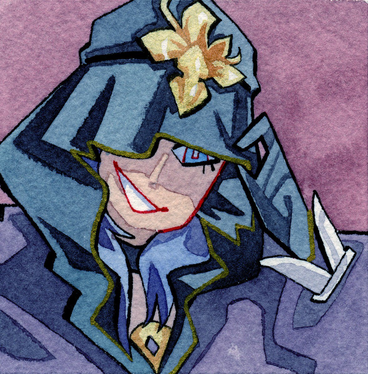 [tips hood.]

Here's the full version of the Caster watercolor I commissioned from <a href="/MagnaGallina/">Magna 🇮🇹</a>!