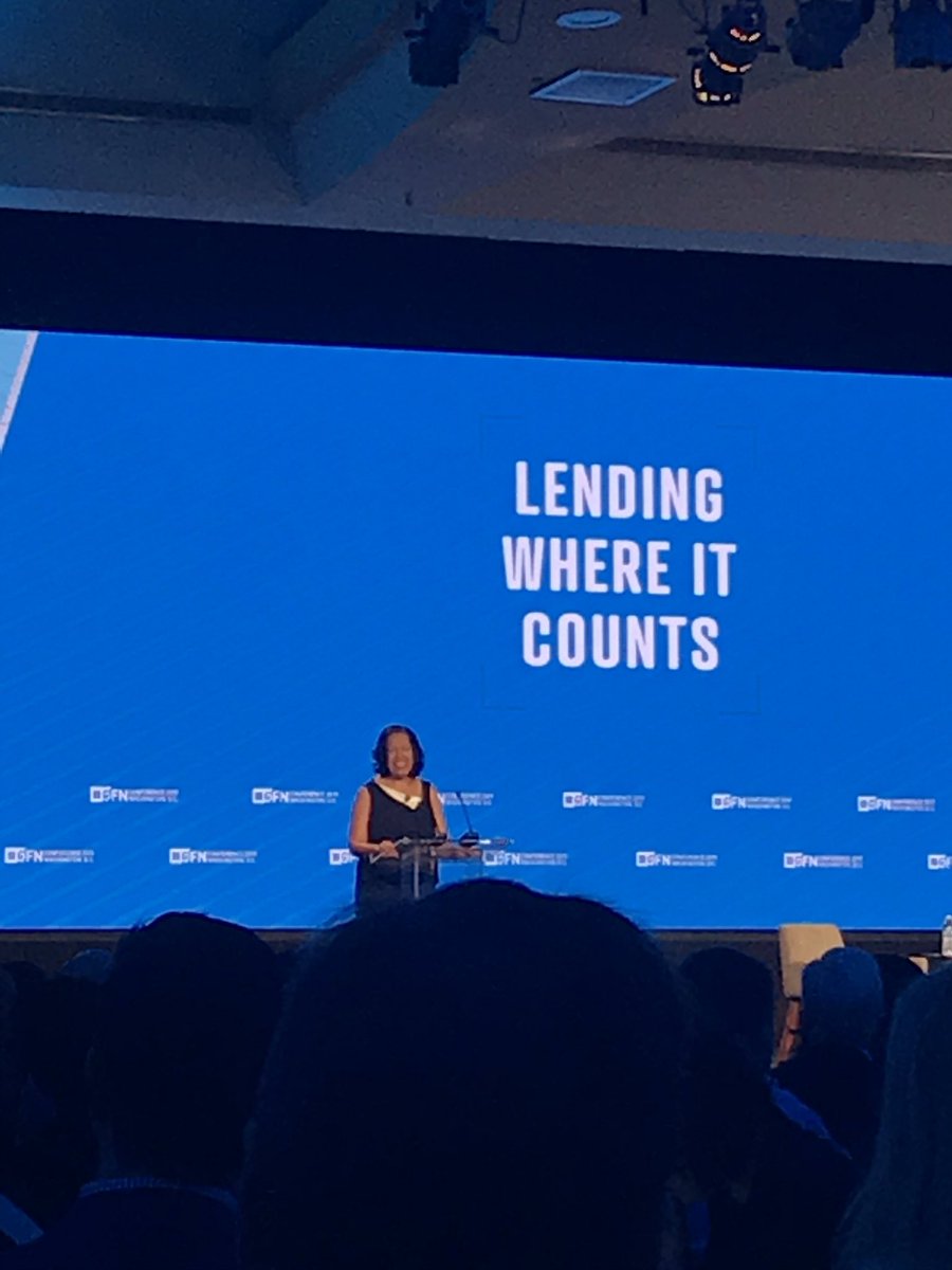 Impacts of CDFIS in communities. Lisa Mensah, OFN President noting Native CDFIs and our impacts. #OFNConf