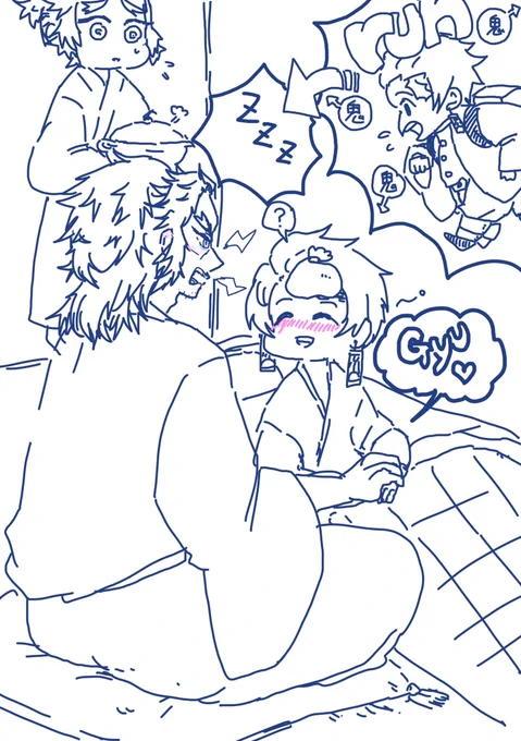 #槇炭版深夜のお絵描き文字書き60分一本勝負【@sintanonedrwri】
槇炭お初…!
お題/風邪・鍛錬

・鍛錬というか忙しくて風邪引いた炭
・いちゃいちゃ槇炭も好き
・千は「入って良かったのかな」と思ってる
・千に最初包丁持たせたら唯の修羅場になった

色塗りは流石に無理でした! 