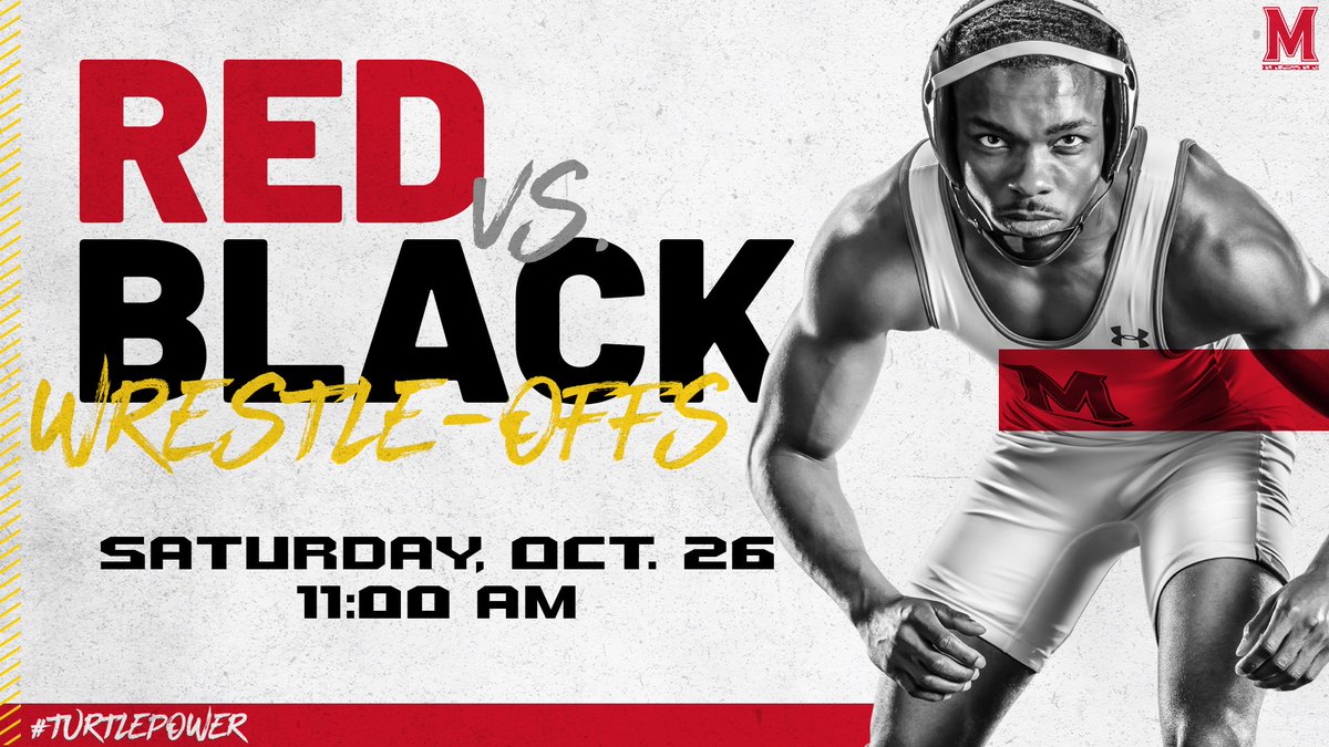 TerpsWrestling's tweet photo. THIS SATURDAY... Maryland Wrestling is back in College Park 🙌

🔴 vs. ⚫️
📆 Oct. 26
⏰ 11 AM
📍 XFINITY Center Pavilion
🎟 FREE

🔗 https://t.co/bwQ83mqF4o

#TurtlePower🐢💪 https://t.co/WW6PyD7MMS