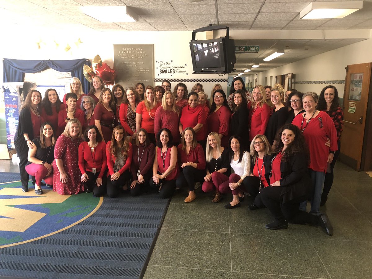meadowbrookem's tweet photo. It’s Red Ribbon Week!!!  Everyone was encouraged to wear RED today and we began the day with a school wide mindfulness activity over the loudspeaker. @emeadowschools #greathappenshere19_20 https://t.co/yph9wrqrrs