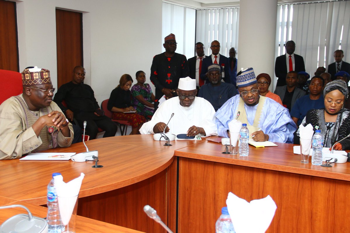 FMCIDENigeria's tweet photo. We invited the Honourable Minister of Communications, @DrIsaPantami to this security meeting to enlighten us more on the application of technology to tackle security challenges within the FCT. Distinguished Senator @DrAhmadLawan, Senate President, of Nigeria.
#FMoCtoday
#FMoC19 https://t.co/aT8Ll9QwmW