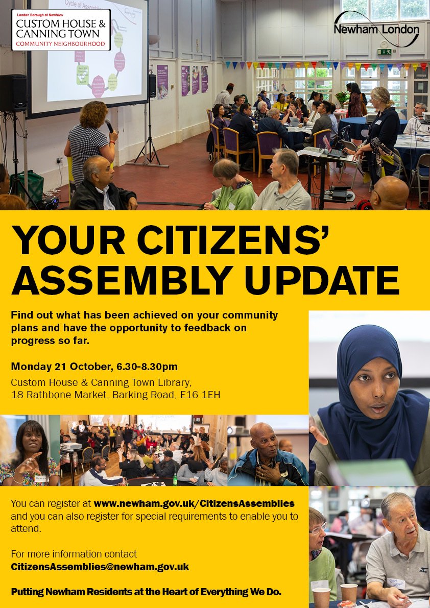 Do go along today at 18:30 to Canning Town Library to learn what is going on in your Community Neighbourhood!